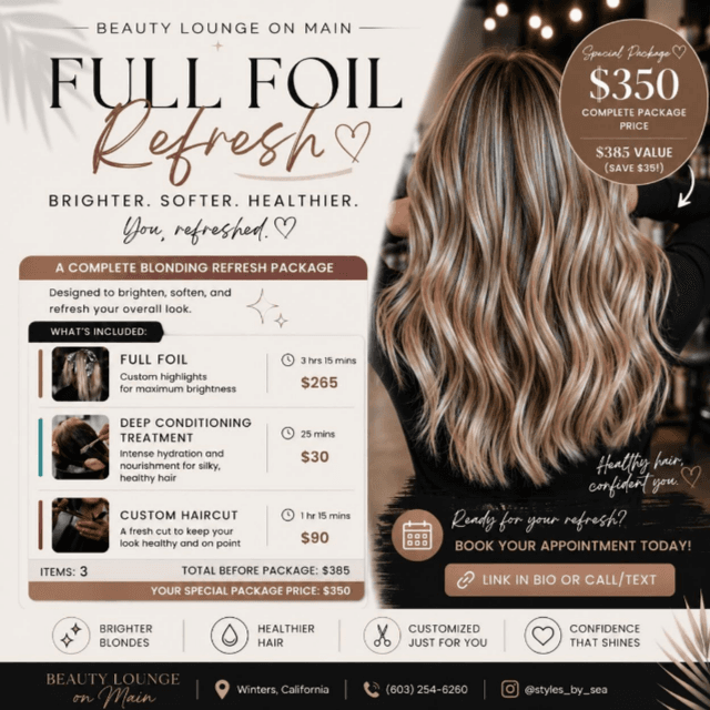 Full Foil Refresh Package at Hair by Seannah in Winters, CA
